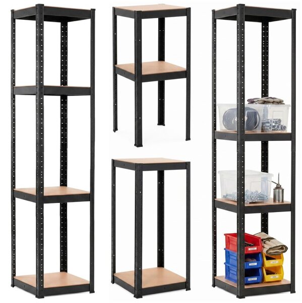 Kovový regál 180x40x40 cm 4 police SPRINGOS HA5282 černý
