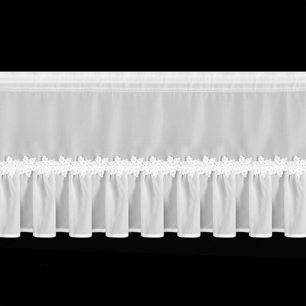 KRÁTKÁ VÁNOČNÍ ZÁCLONA NA PÁSCE FLAKE 150X40 CM BÍLÁ