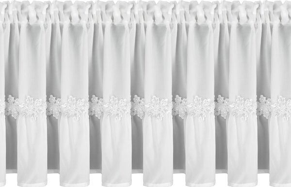 KRÁTKÁ VÁNOČNÍ ZÁCLONA NA PÁSCE FLAKE 150X40 CM BÍLÁ