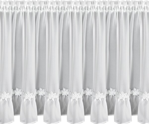 KRÁTKÁ VÁNOČNÍ ZÁCLONA NA PÁSCE FLAKE 150X70 CM BÍLÁ