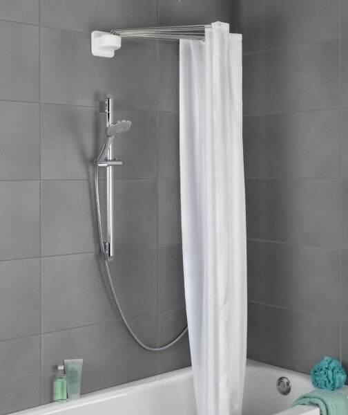 WENKO 23863100 - Sprchový držák 96x72 cm nerez/bílá