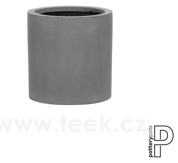 Pottery Pots Venkovní květináč kulatý Max S, Grey (barva šedá), kolekce Natural, kompozit Fiberstone, průměr 30 cm x v 30 cm, objem cca 20 l
