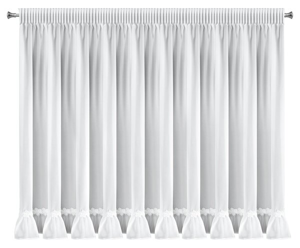 VÁNOČNÍ ZÁCLONA NA PÁSCE FLAKE 350X160 CM BÍLÁ