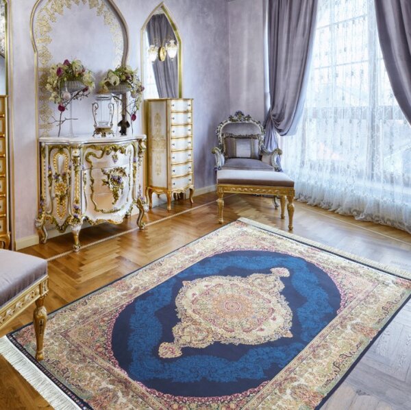 Koberec Exkluzivní Qum Silk 01 modrý