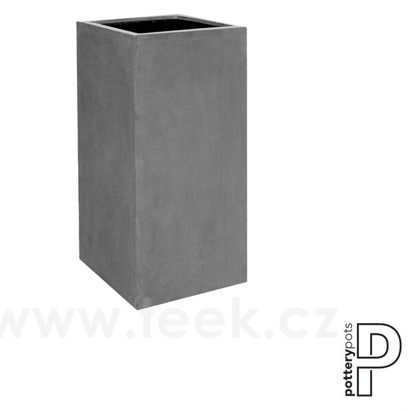 Pottery Pots Venkovní květináč obdélníkový Bouvy XL, Grey (barva šedá), kolekce Natural, kompozit Fiberstone, d 50 cm x š 50 cm x v 100 cm, objem cca 250 l