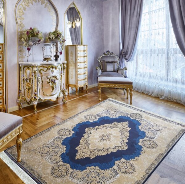 Koberec Exkluzivní Qum Silk 02 modrý