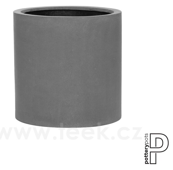 Pottery Pots Venkovní květináč kulatý Max M, Grey (barva šedá), kolekce Natural, kompozit Fiberstone, průměr 43 cm x v 43 cm, objem cca 62 l