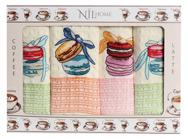 KUCHYŇSKÉ UTĚRKY MACARONS SADA 4 KS 50X70 CM VZOROVANÉ