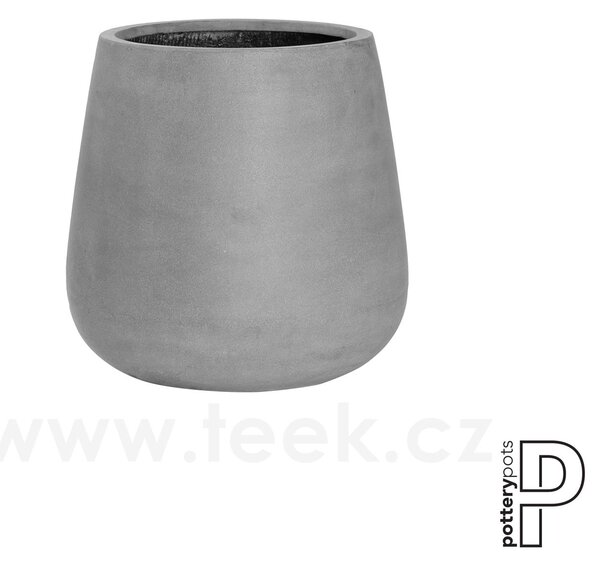 Pottery Pots Venkovní květináč kulatý Pax M, Grey (barva šedá), kolekce Natural, kompozit Fiberstone, průměr 44 cm x v 46 cm, objem cca 56 l