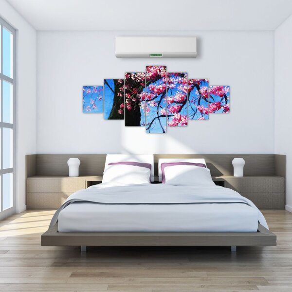 Obraz malované rozkvetlé třešně (210x100 cm)