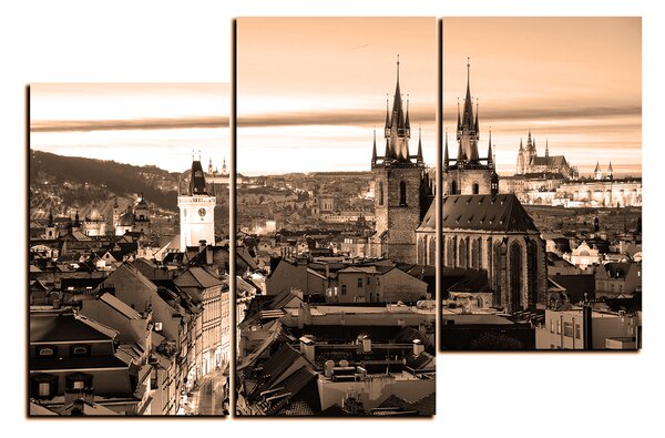Obraz na plátně - Panoramatický pohled na starú Prahu 1256FD (150x100 cm)