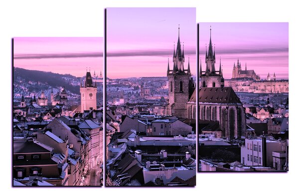 Obraz na plátně - Panoramatický pohled na starú Prahu 1256VC (90x60 cm)