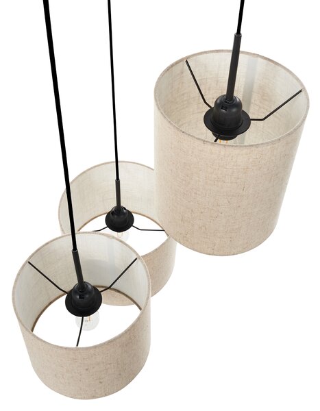 Závěsná lampa PARGUAZA Len Světle béžová
