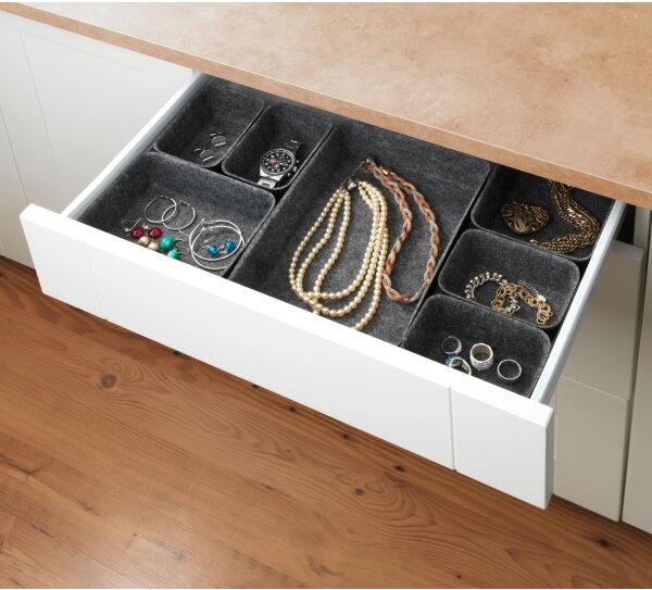 WENKO 64502100 - Organizér zásuvky FELT 28,5x20 cm šedá