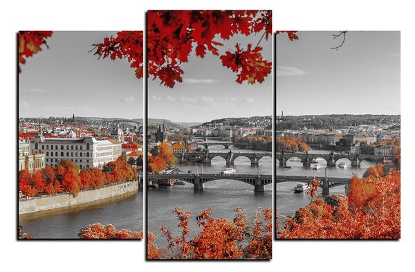 Obraz na plátně - Řeka Vltava a Karlův most 1257QC (90x60 cm)