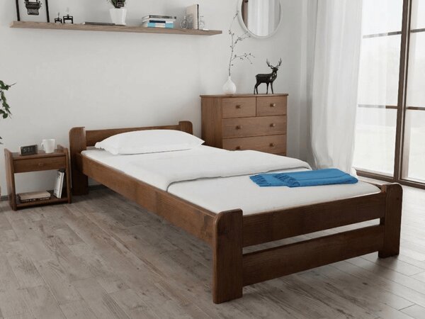Postel Emily 80 x 200 cm, dub s lamelovým roštem