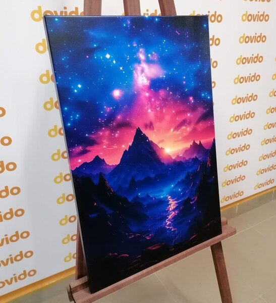 Obraz západ slunce s noční oblohou