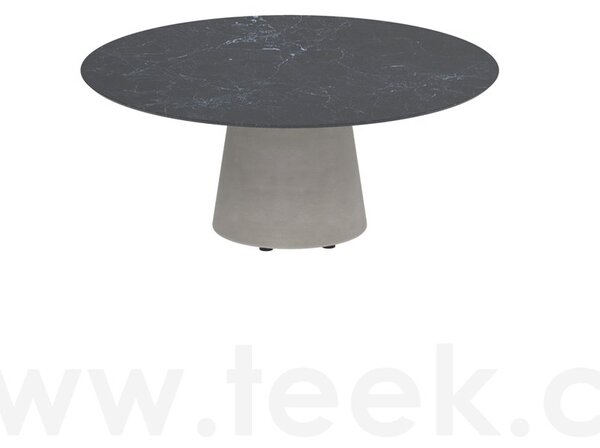Royal Botania Betonový nízký stůl Conix, Royal Botania, kulatý 120x35 cm, podnož beton cement grey, deska keramika bílá