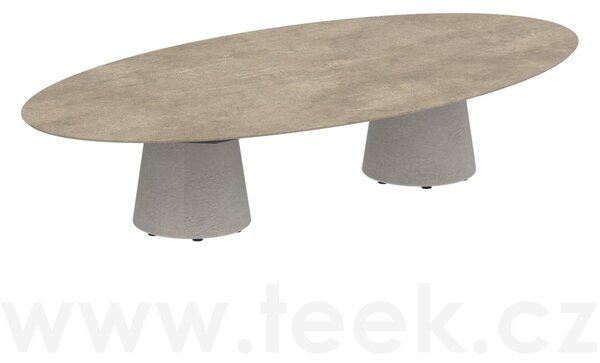 Royal Botania Betonový nízký stůl Conix, Royal Botania, elipsa 250x130x35 cm, beton cement grey