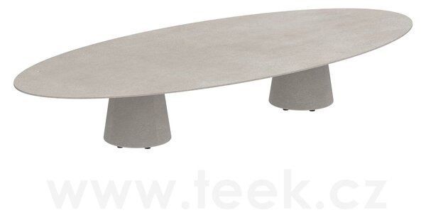 Royal Botania Betonový nízký stůl Conix, Royal Botania, elipsa 320x140x35 cm, beton cement grey