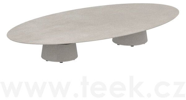 Royal Botania Betonový nízký stůl Conix, Royal Botania, elipsa 250x130x35 cm, beton cement grey