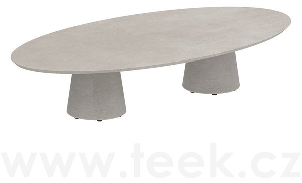 Royal Botania Betonový nízký stůl Conix, Royal Botania, elipsa 250x130x35 cm, beton cement grey