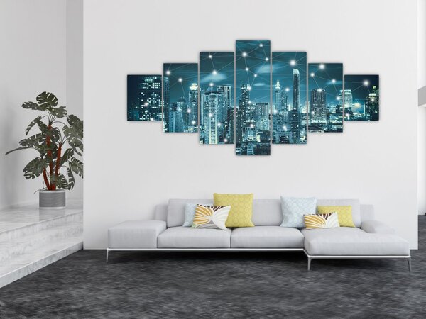 Obraz zářícího velkoměsta (210x100 cm)