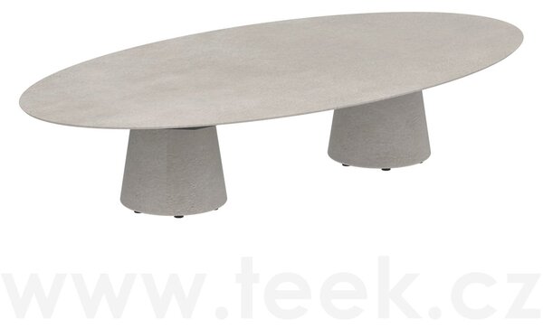 Royal Botania Betonový nízký stůl Conix, Royal Botania, elipsa 250x130x35 cm, beton cement grey