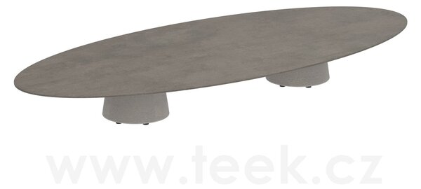 Royal Botania Betonový nízký stůl Conix, Royal Botania, elipsa 320x140x35 cm, beton cement grey