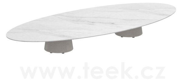 Royal Botania Betonový nízký stůl Conix, Royal Botania, elipsa 320x140x35 cm, beton cement grey