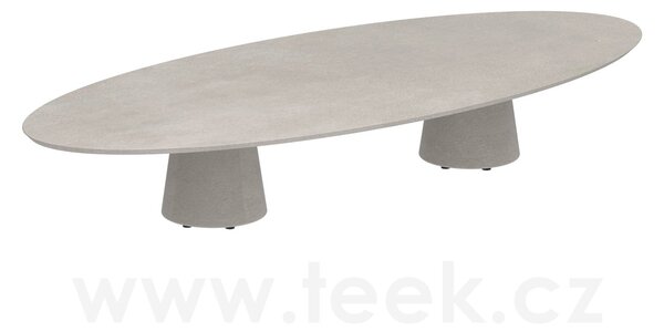 Royal Botania Betonový nízký stůl Conix, Royal Botania, elipsa 320x140x35 cm, beton cement grey