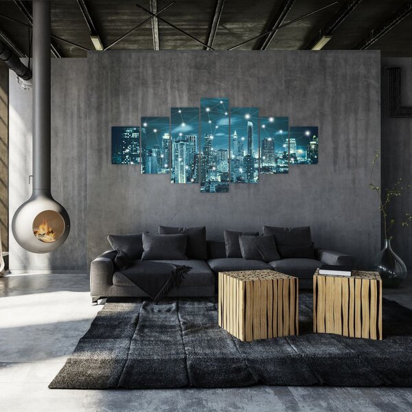 Obraz zářícího velkoměsta (210x100 cm)