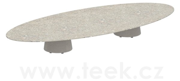 Royal Botania Betonový nízký stůl Conix, Royal Botania, elipsa 320x140x35 cm, beton cement grey