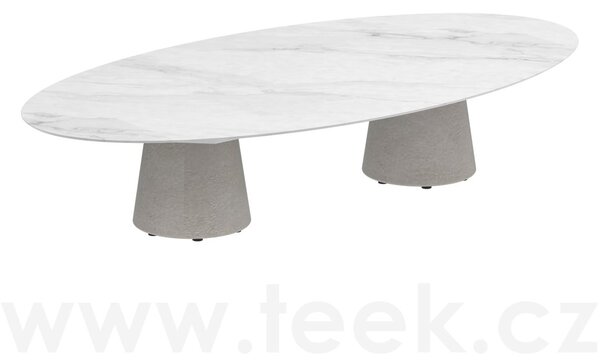 Royal Botania Betonový nízký stůl Conix, Royal Botania, elipsa 250x130x35 cm, beton cement grey
