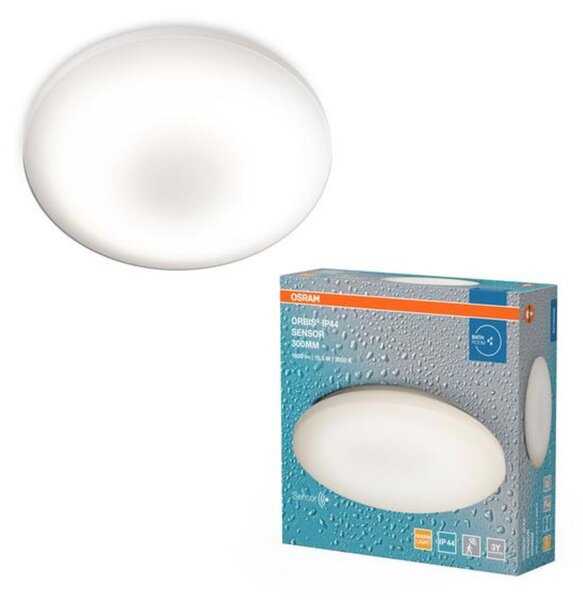 LEDVANCE stropní svítidlo Orbis Sensor 15,5 W 220-240 V 3000 K IP44 průměr 300 mm senzor