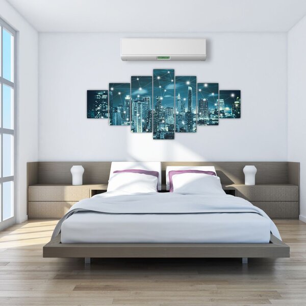 Obraz zářícího velkoměsta (210x100 cm)