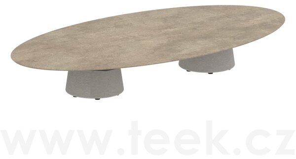 Royal Botania Betonový nízký stůl Conix, Royal Botania, elipsa 250x130x35 cm, beton cement grey