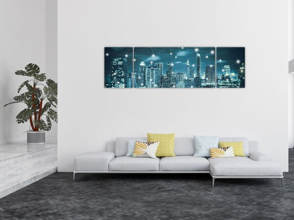 Obraz zářícího velkoměsta (170x50 cm)