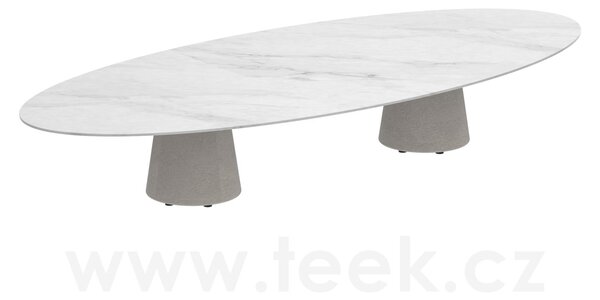 Royal Botania Betonový nízký stůl Conix, Royal Botania, elipsa 320x140x35 cm, beton cement grey