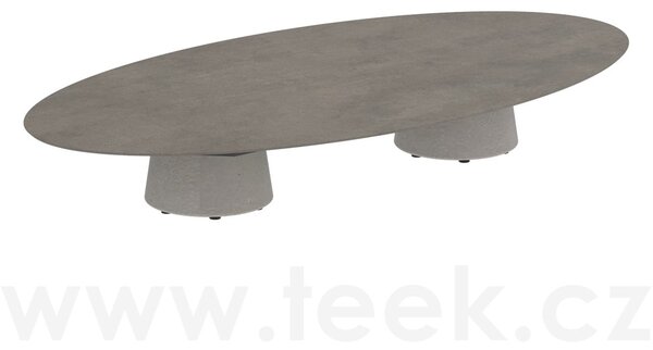 Royal Botania Betonový nízký stůl Conix, Royal Botania, elipsa 250x130x35 cm, beton cement grey