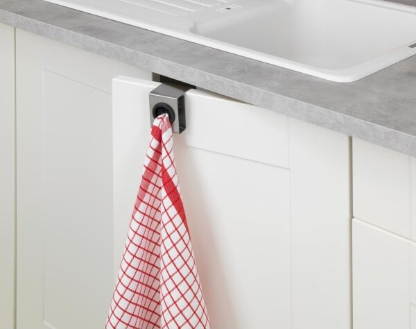 WENKO 4368060100 - Hák PUSH 5x6 cm stříbrná/černá