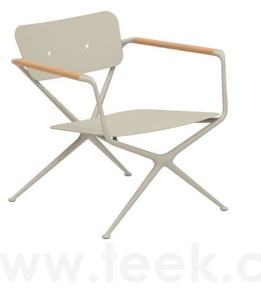 Royal Botania Nízké relax křeslo Exes, Royal Botania, rám hliník anthracite, područky teak, bez sedáků