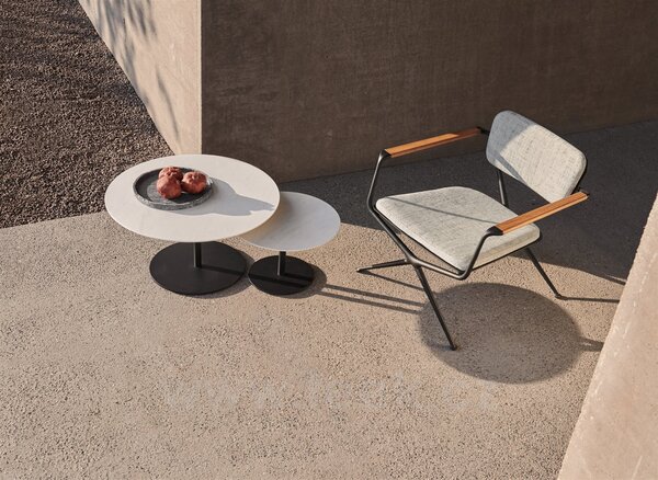 Royal Botania Nízké relax křeslo Exes, Royal Botania, rám hliník anthracite, područky teak, bez sedáků