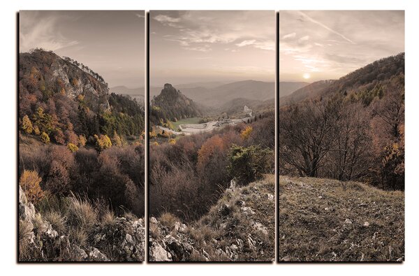 Obraz na plátně - Podzimní krajina při západu slunce, Slovensko, Vrsatec 1260FB (90x60 cm )