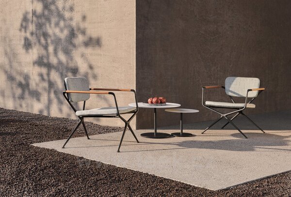 Royal Botania Nízké relax křeslo Exes, Royal Botania, rám hliník anthracite, područky teak, bez sedáků