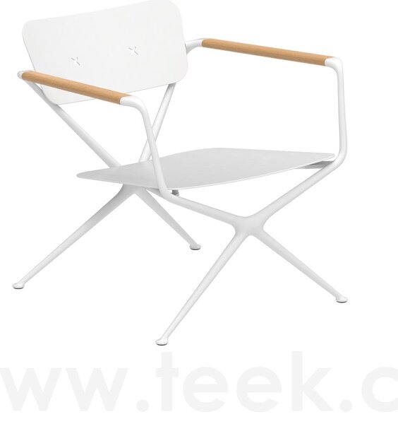 Royal Botania Nízké relax křeslo Exes, Royal Botania, rám hliník anthracite, područky teak, bez sedáků