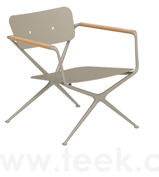 Royal Botania Nízké relax křeslo Exes, Royal Botania, rám hliník anthracite, područky teak, bez sedáků