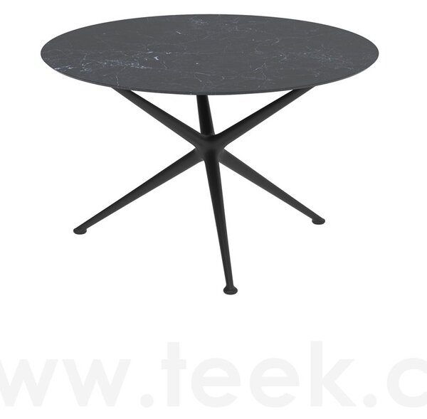 Royal Botania Jídelní stůl Exes, Royal Botania, kulatý 120x75 cm, rám hliník pebble, deska teak