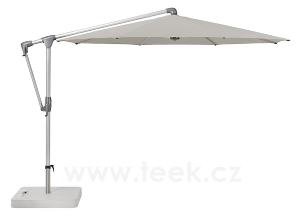 Glatz Boční slunečník Sunwing CASA, Glatz, kulatý 300 cm (3 m), hliníkový rám antracitový (anthracite), potah polyester 220 g/m2 šedá (grey)