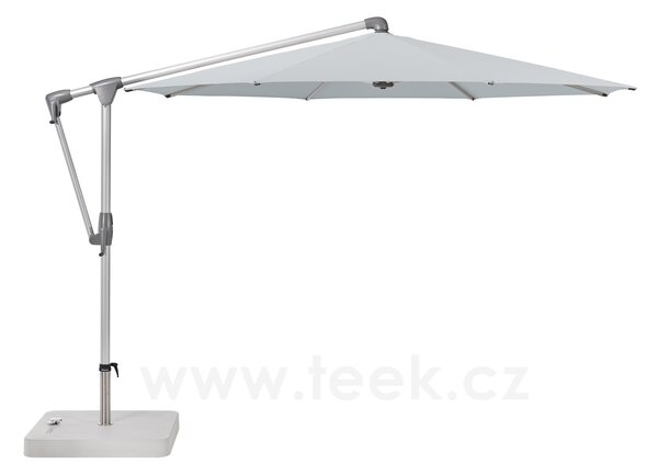 Glatz Boční slunečník Sunwing CASA, Glatz, kulatý 300 cm (3 m), hliníkový rám antracitový (anthracite), potah polyester 220 g/m2 šedá (grey)